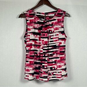 Calvin Klein Women's Abstract Pink and Black Blouse